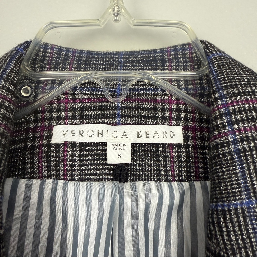Veronica Beard Plaid Wool Brock Blazer Tuli Wide Pants Set - Picture 6 of 10